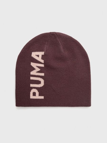 Dzianinowa czapka Puma fioletowa