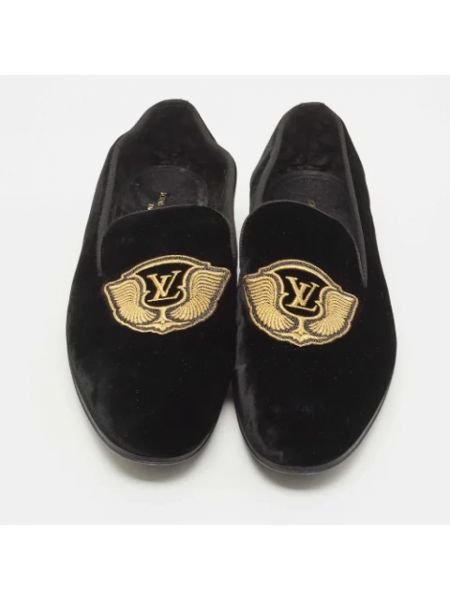 Aksamitne półbuty Louis Vuitton Vintage czarne