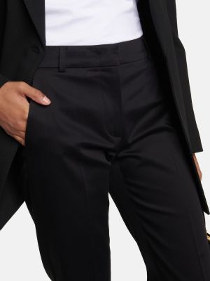 Pantaloni dritti di cotone Max Mara nero