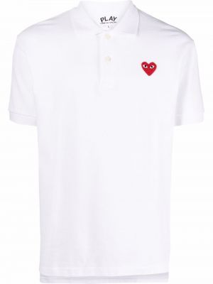 Herzmuster t-shirt aus baumwoll Comme Des Garçons weiß