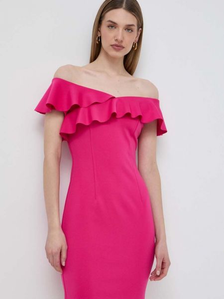 Testhezálló mini ruha Guess rózsaszín