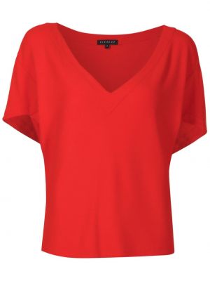 Тениска с v-образно деколте Alcaçuz червено