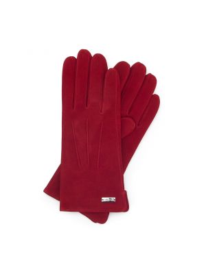 Welurowe rękawiczki Wittchen czerwone