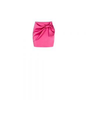 Satynowa mini spódniczka z kokardką Rinascimento różowa