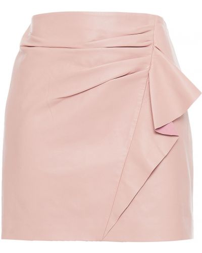 Кожаная юбка мини Michelle Mason, розовая