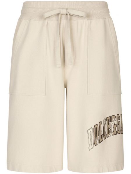 Shorts mit stickerei aus baumwoll Dolce & Gabbana beige