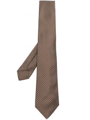 Cravatta di seta in tessuto jacquard Kiton beige