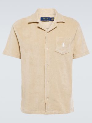 Medvilninis polo marškinėliai Polo Ralph Lauren smėlinė
