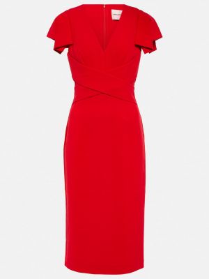 Платье миди с V-образным вырезом ROLAND MOURET красный