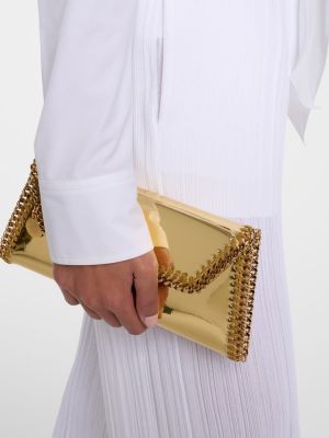 Bolso clutch de cuero de cuero sintético Stella Mccartney dorado