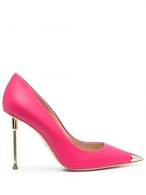 Кожени полуотворени обувки Elisabetta Franchi розово