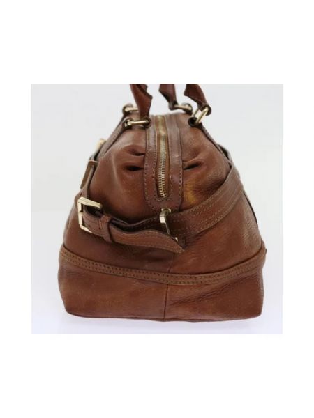 Bolsa de hombro de cuero Burberry Vintage marrón