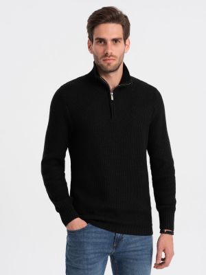 Pleten pulover Ombre črna