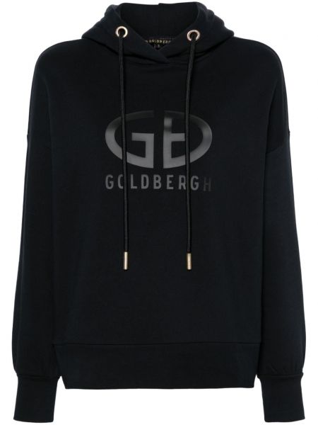 Kapučdžemperis ar apdruku džersija Goldbergh melns