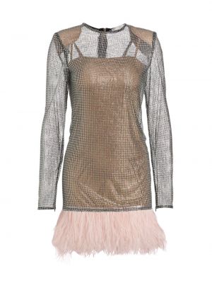Коктейльное платье с перьями Bronx And Banco розовое