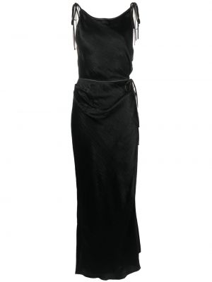 Saténové šaty bez rukávů Acne Studios černé