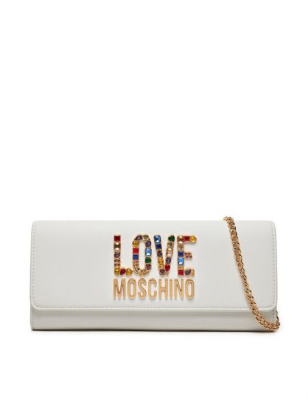 Pisemska torbica Love Moschino bela