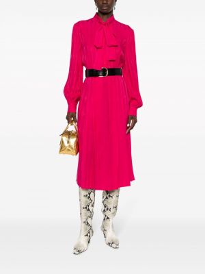 Žakárové midi šaty Gucci růžové