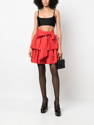 Plisované mini sukně s mašlí Yves Saint Laurent Pre-owned červené