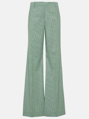 Pantaloni în carouri cu croială lejeră Etro verde