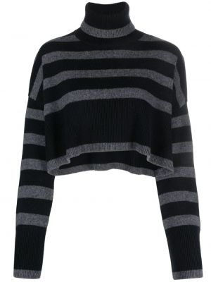 Stribet kort sweater P.a.r.o.s.h. sort