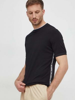 Тениска с дълъг ръкав с апликация Karl Lagerfeld черно