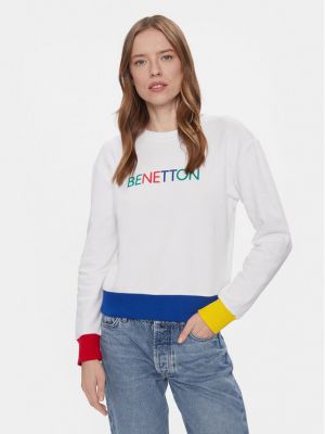 Priliehavá mikina United Colors Of Benetton biela