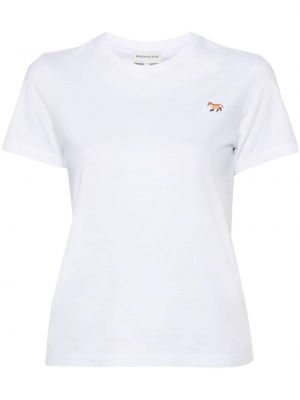 Bavlnené tričko Maison Kitsuné biela