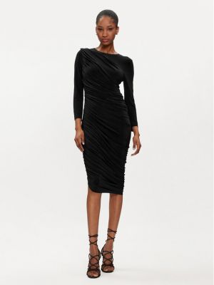 Slim fit koktejlové šaty Norma Kamali černé