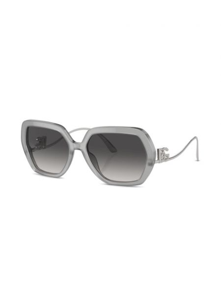 Oversize saulesbrilles ar kristāliem Dolce & Gabbana Eyewear sudrabs