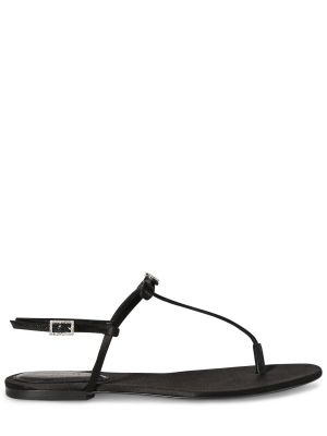 Viskózové sandály bez podpatku Saint Laurent černé