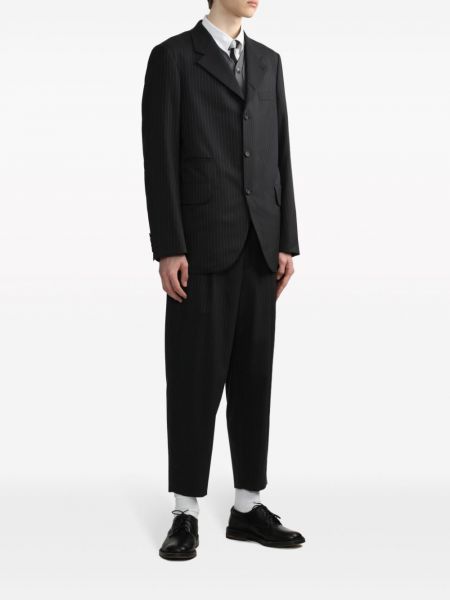 Pruhované vlněné kalhoty Comme Des Garçons Homme Deux šedé