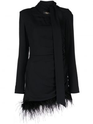 Коктейлна рокля с пера De La Vali черно