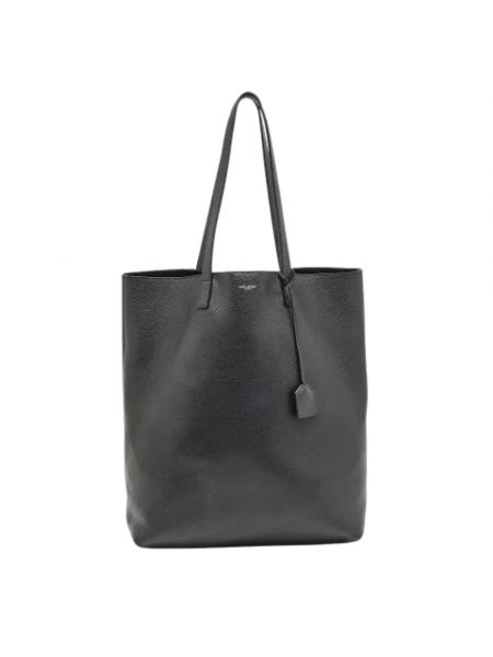 Shopperka skórzana retro Yves Saint Laurent Vintage czarna