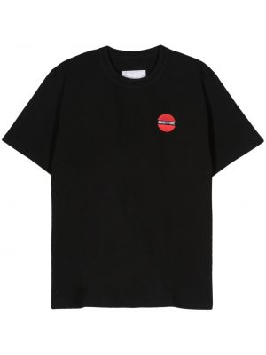 T-shirt brodé avec imprimé slogan Sacai noir
