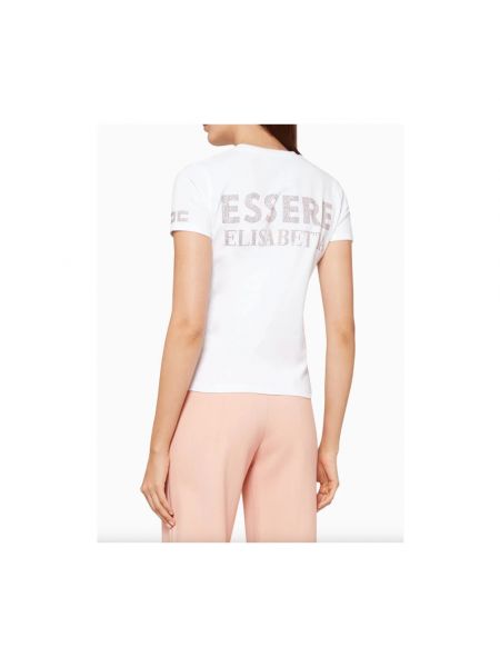 Camiseta de algodón Elisabetta Franchi blanco