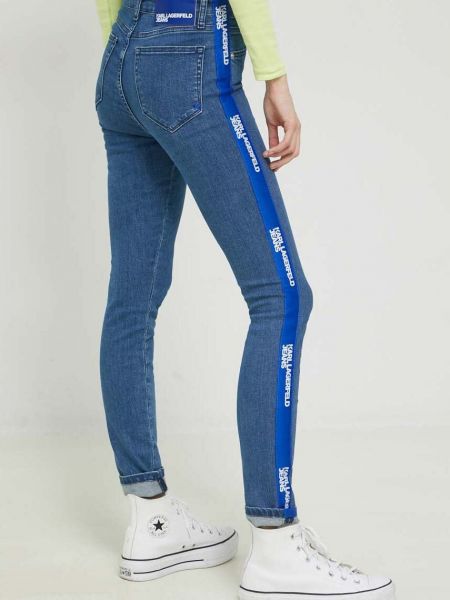 Blugi skinny cu talie înaltă Karl Lagerfeld Jeans albastru
