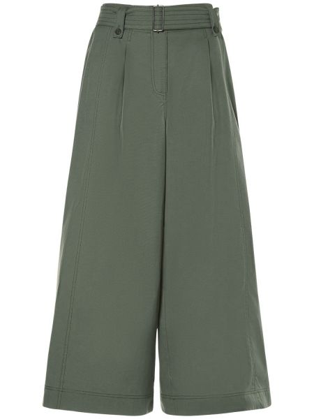 Pantalones de algodón bootcut Weekend Max Mara verde