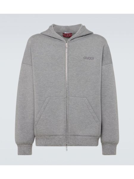 Jersey hoodie Gucci grå