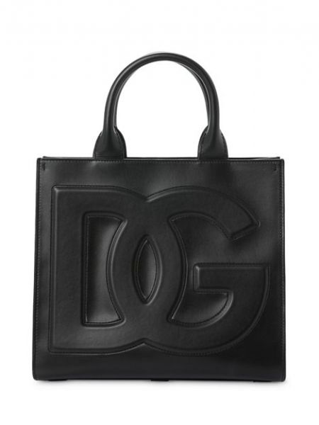 Кожаная сумка шоппер Dolce & Gabbana черная
