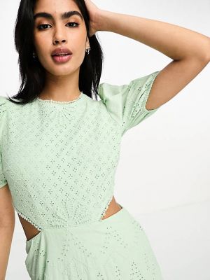 Платье миди с вышивкой French Connection зеленый