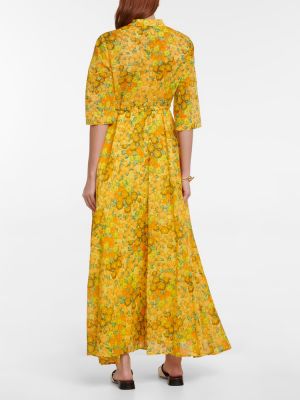 Kvetinové bavlnené dlouhé šaty Tory Burch
