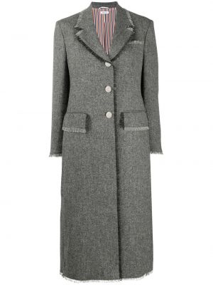 Pruhovaný kabát Thom Browne šedý