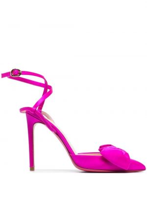 Сатенени полуотворени обувки с панделка Dee Ocleppo розово