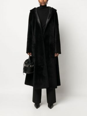 Beidseitig tragbare mantel mit kapuze Liska schwarz