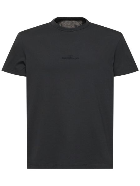 T-shirt di cotone in jersey Maison Margiela nero