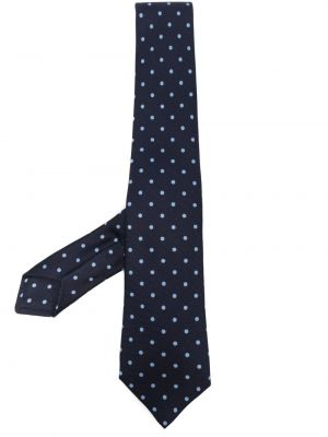 Pöttyös selyem nyakkendő nyomtatás Kiton kék