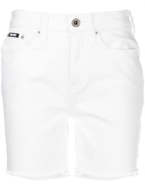 Kratke jeans hlače z visokim pasom Dkny bela