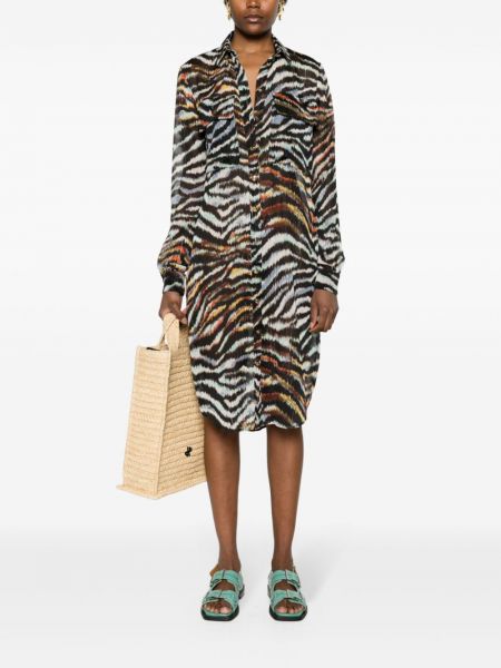 Hemdkleid mit print mit zebra-muster Just Cavalli schwarz