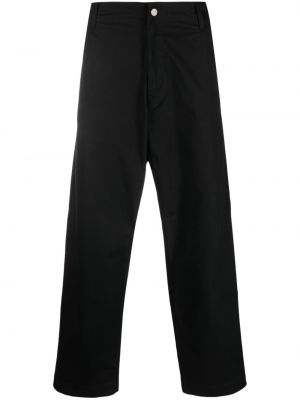 Bavlněné kalhoty relaxed fit Emporio Armani černé